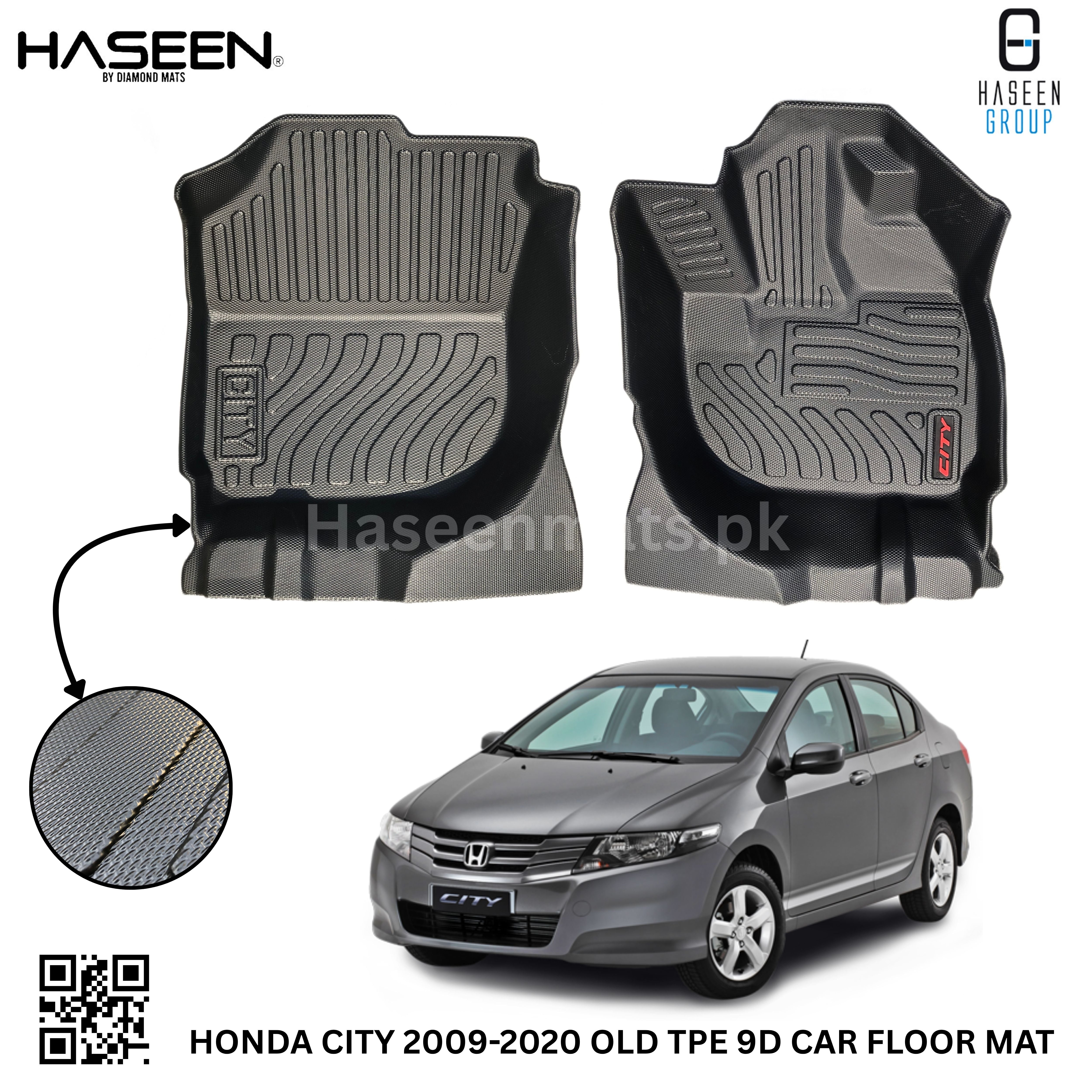 Haseen Honda City 9D TPE heavy-duty floor liner