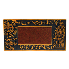 ROME FASHION WELCOME WITH CARPET INSIDE RUBBER DOOR MATS