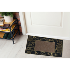 ROME FASHION WELCOME WITH CARPET INSIDE RUBBER DOOR MATS