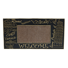 ROME FASHION WELCOME WITH CARPET INSIDE RUBBER DOOR MATS