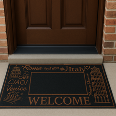 ROME FASHION WELCOME WITH CARPET INSIDE RUBBER DOOR MATS