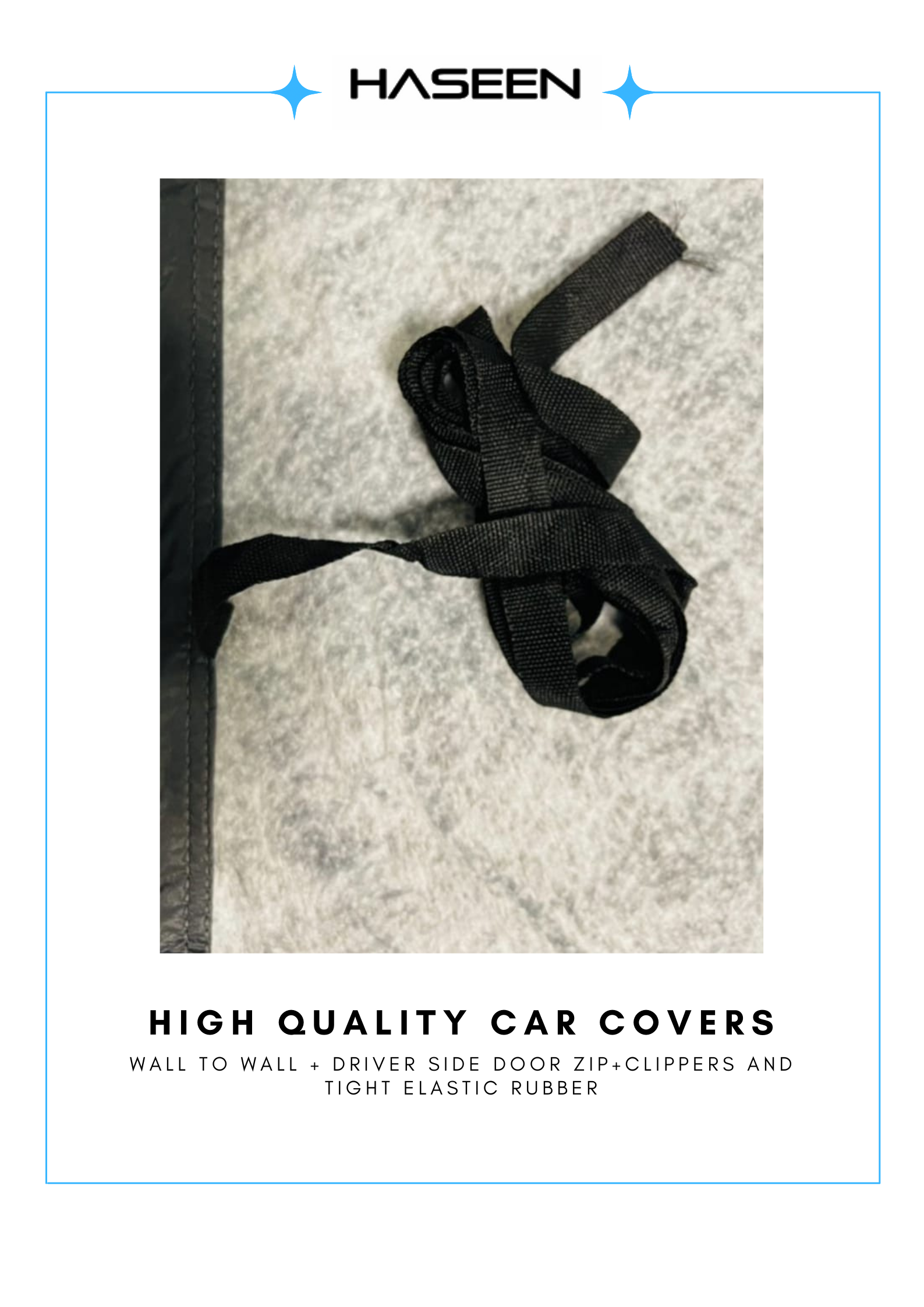 Haseen Spark Hyundai Santro car cover driving-door zip