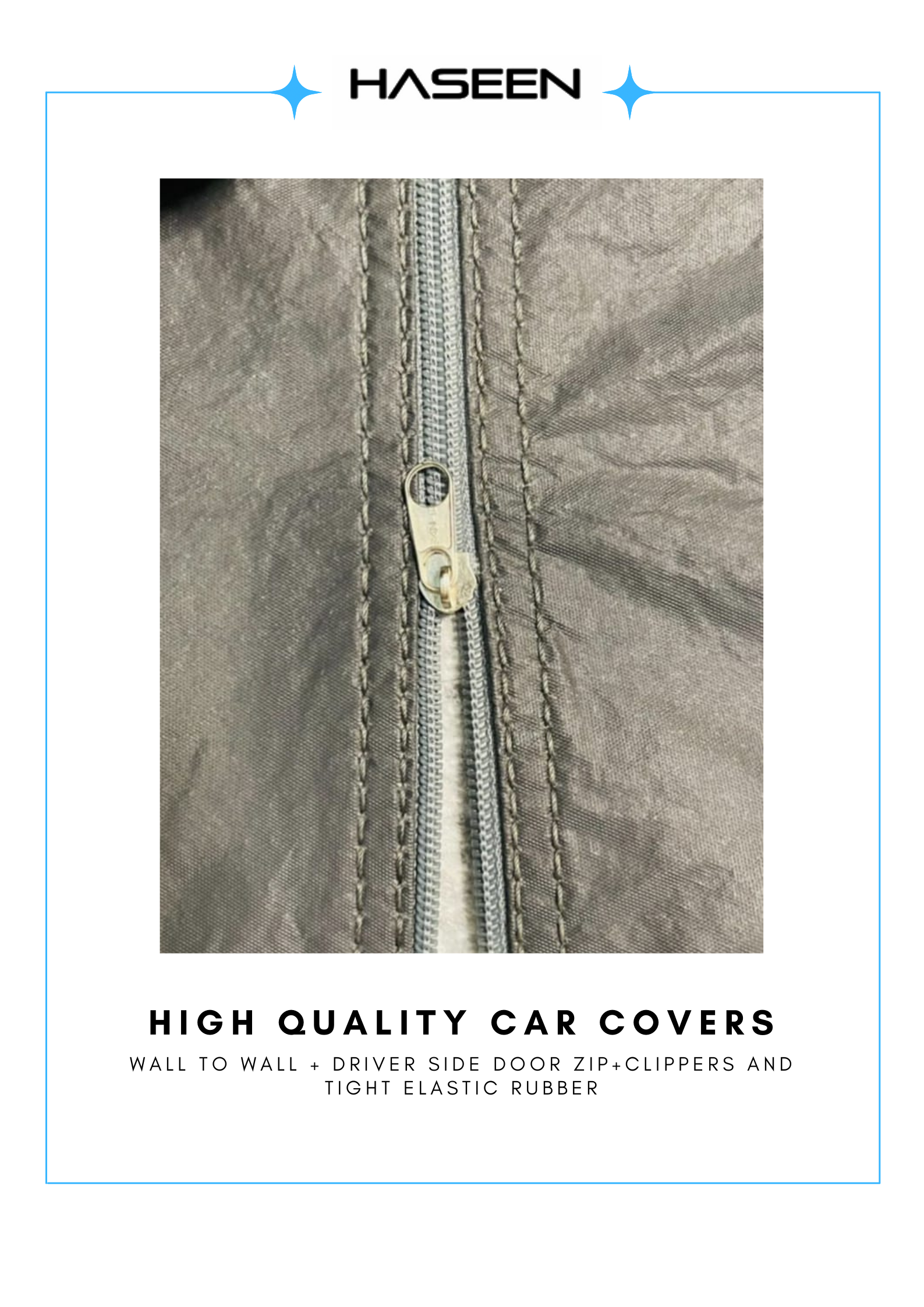 Haseen Spark Hyundai Santro car cover mirror pocket detail
