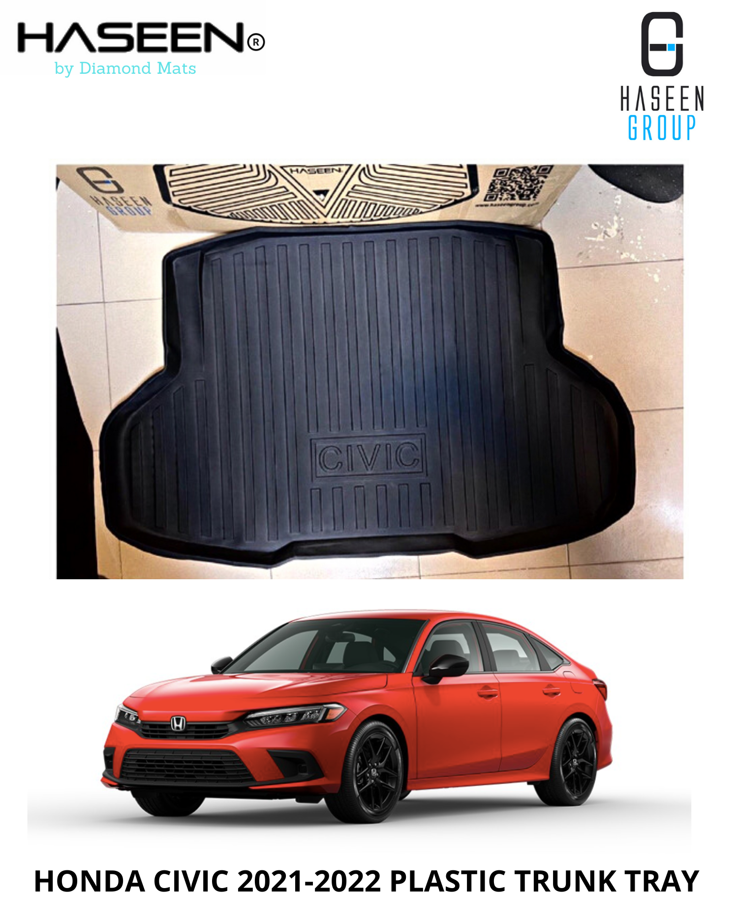 Haseen Honda Civic RS 9D TPE trunk mat, boot liner