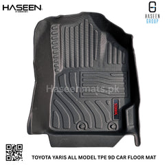 Haseen Toyota Yaris 9D TPE mat anti-skid nibs underside
