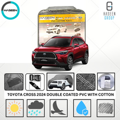 Haseen Spark Toyota Cross car top cover, grey PVC waterproof