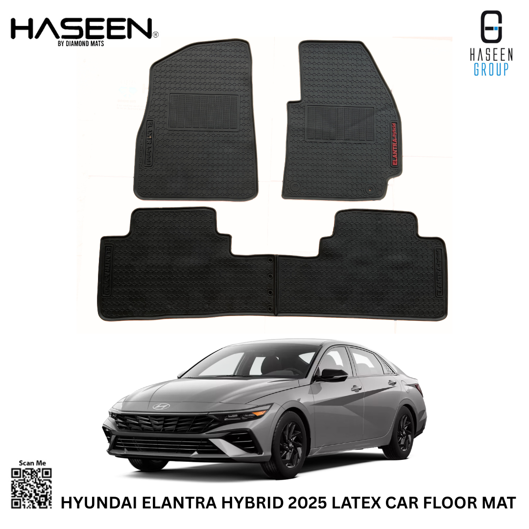 Latex Rubber Car Floor Mats For Hyundai Santa Fe DM 2012-2018 - Waterproof 3-Row (Front, 2nd, 3rd)