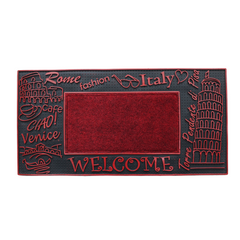 ROME FASHION WELCOME WITH CARPET INSIDE RUBBER DOOR MATS
