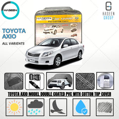 Haseen Spark Toyota Axio car top cover, grey PVC waterproof