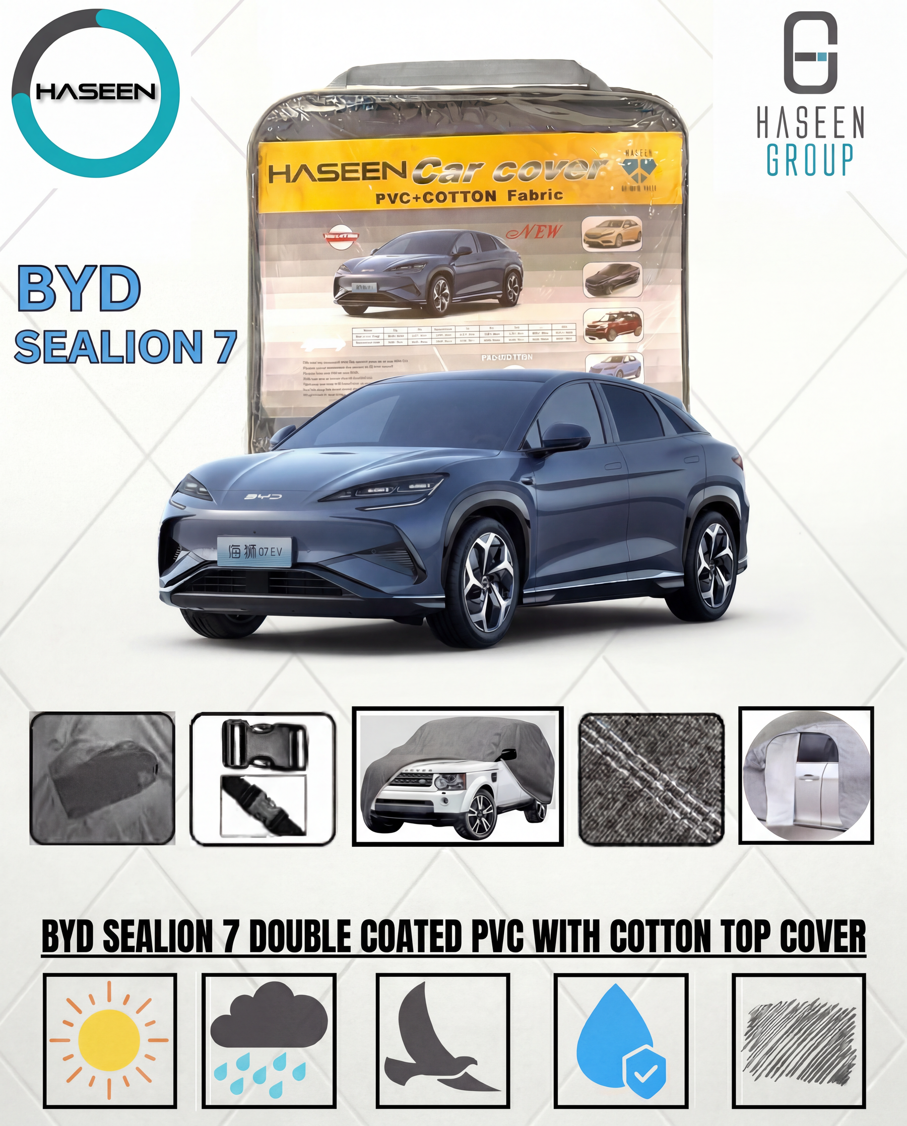 Haseen Spark BYD Sealion 7 car top cover, dustproof