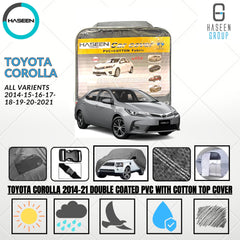 Haseen Spark Toyota Corolla GLi car top cover, grey PVC