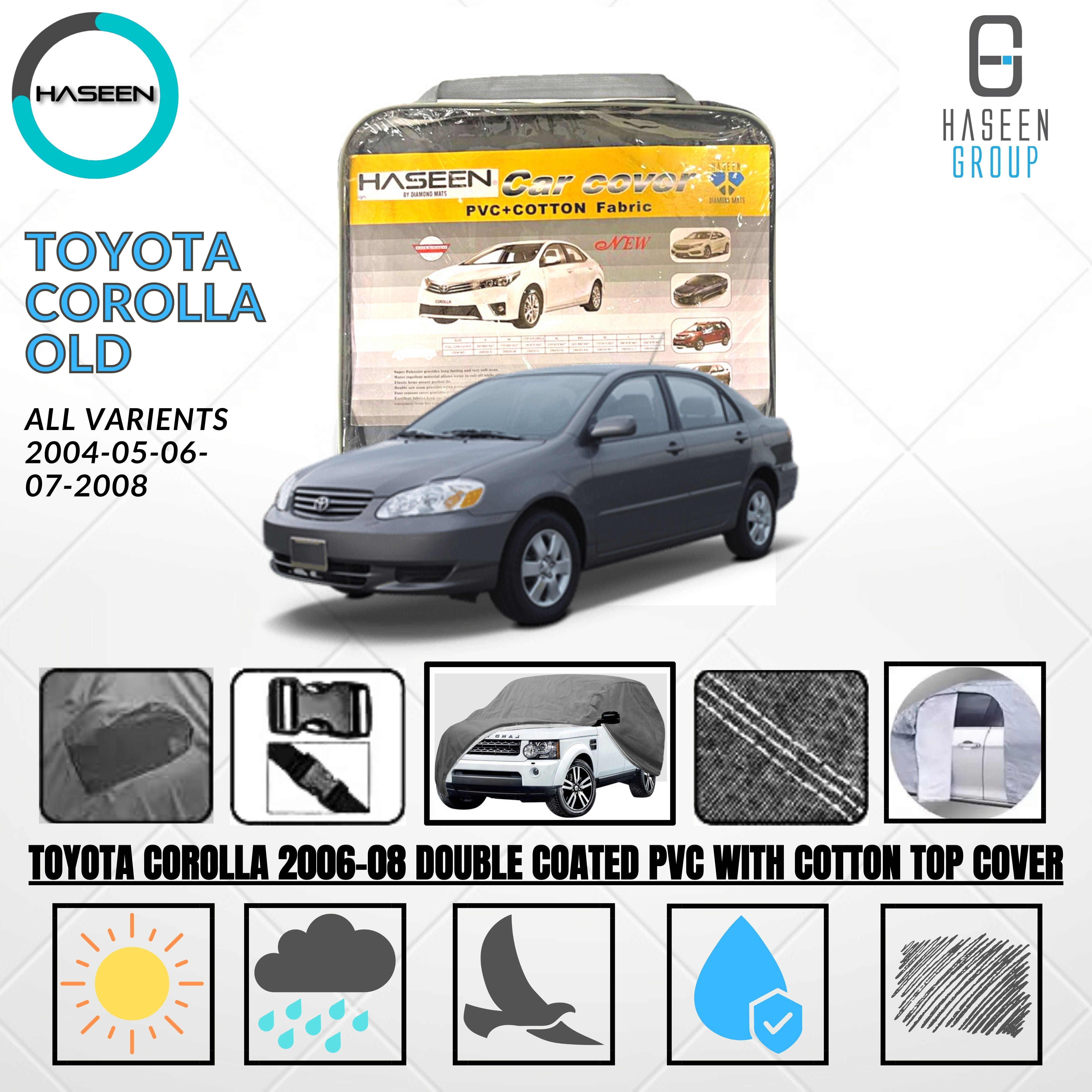 Haseen Spark Toyota Corolla 2002-2008 car top cover, grey PVC