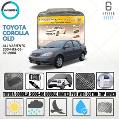 Haseen Spark Toyota Corolla 2002-2008 car top cover, grey PVC