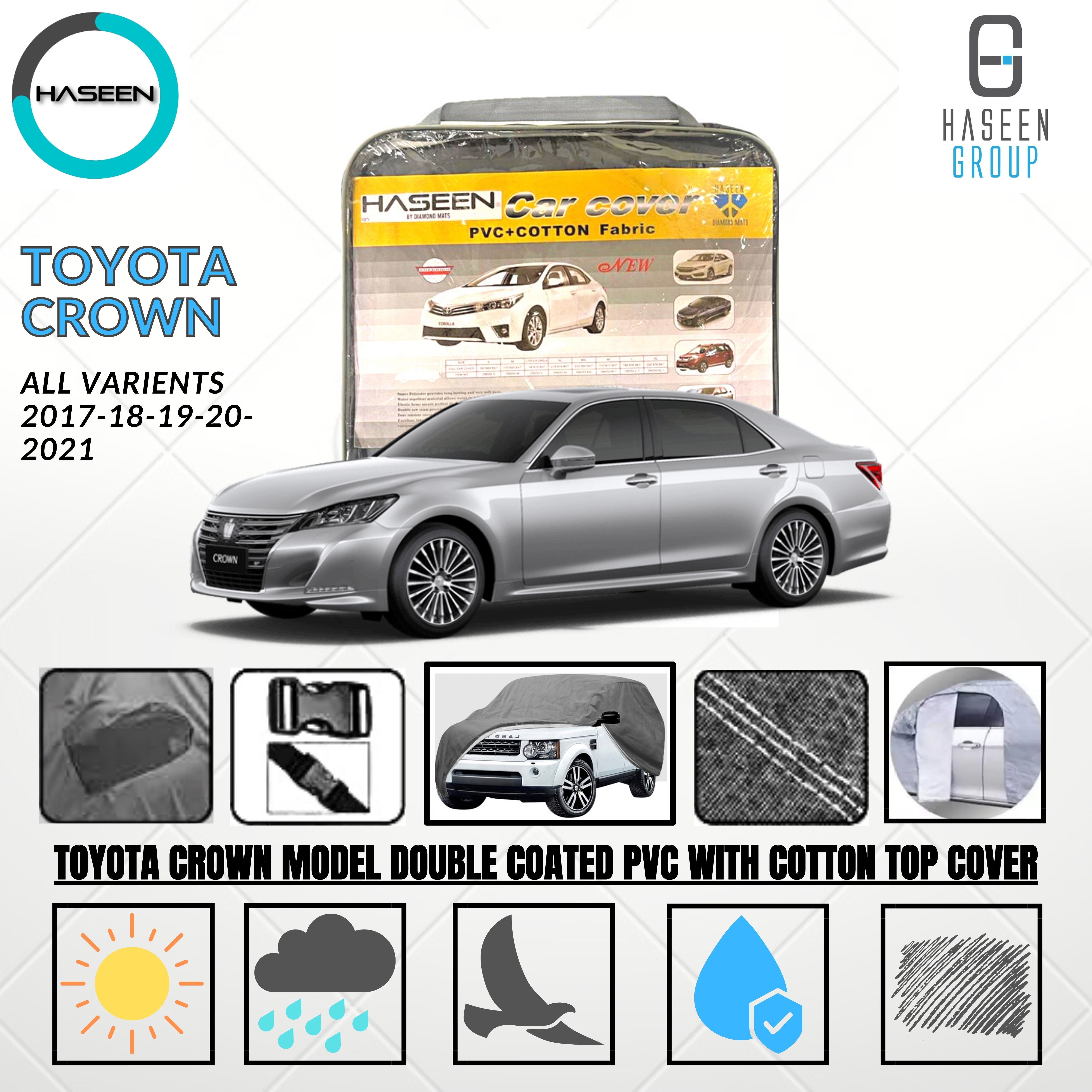 Haseen Spark Toyota Crown car top cover, grey PVC waterproof