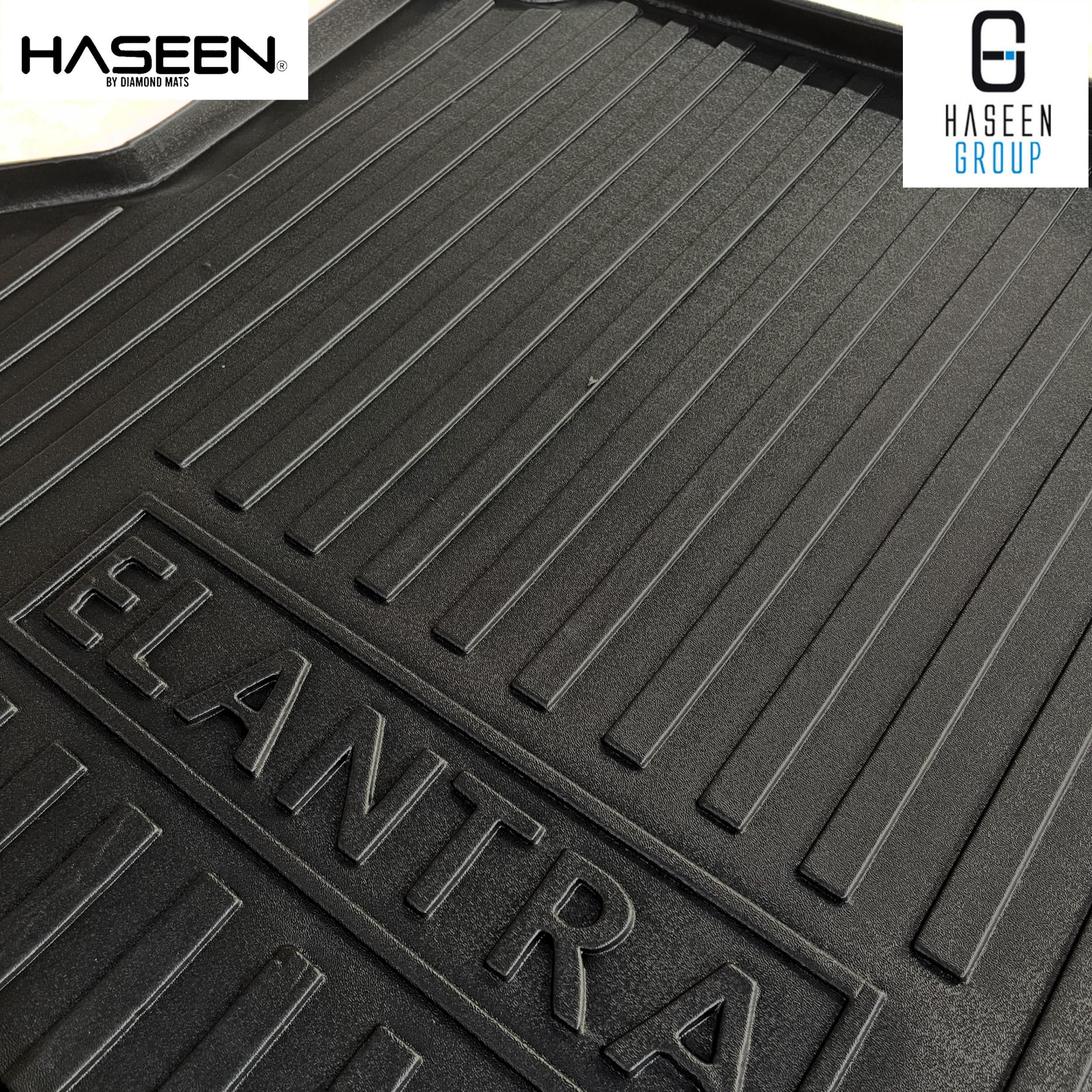 Haseen Hyundai Elantra trunk mat raised edges, non-slip