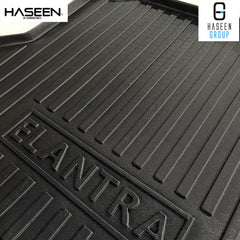 Haseen Hyundai Elantra trunk mat raised edges, non-slip
