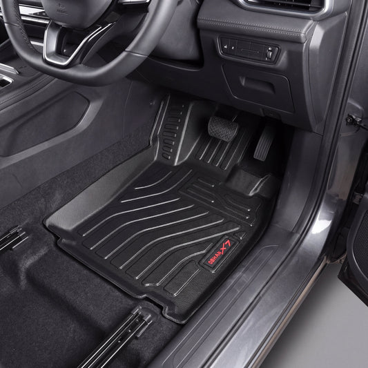 Haseen Changan Oshan X7 7-Seater 9D TPE car floor mats installed – black custom fit mats, Pakistan