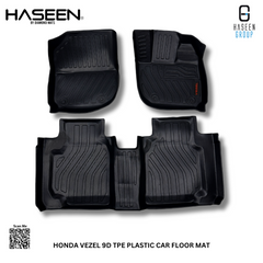 Haseen Honda Vezel 9D TPE mats full set, high-wall