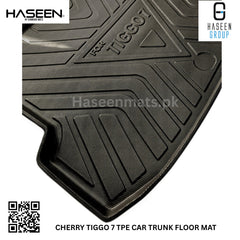 Haseen Chery Tiggo 7 trunk mat raised edges, waterproof
