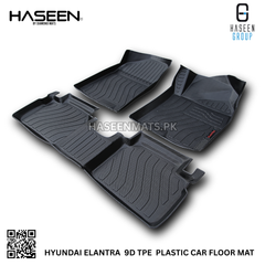 Haseen Hyundai Elantra 9D TPE mat raised edges, spill containment