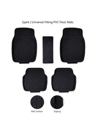 Haseen Universal 903 PVC Diamond car floor mats black full set – fits almost all cars | Haseen