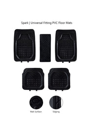 Haseen Universal 999 PVC Diamond car floor mats black full set – fits almost all cars | Haseen