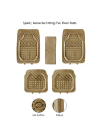 Haseen Universal 999 PVC Diamond car floor mats beige full set – fits almost all cars | Haseen