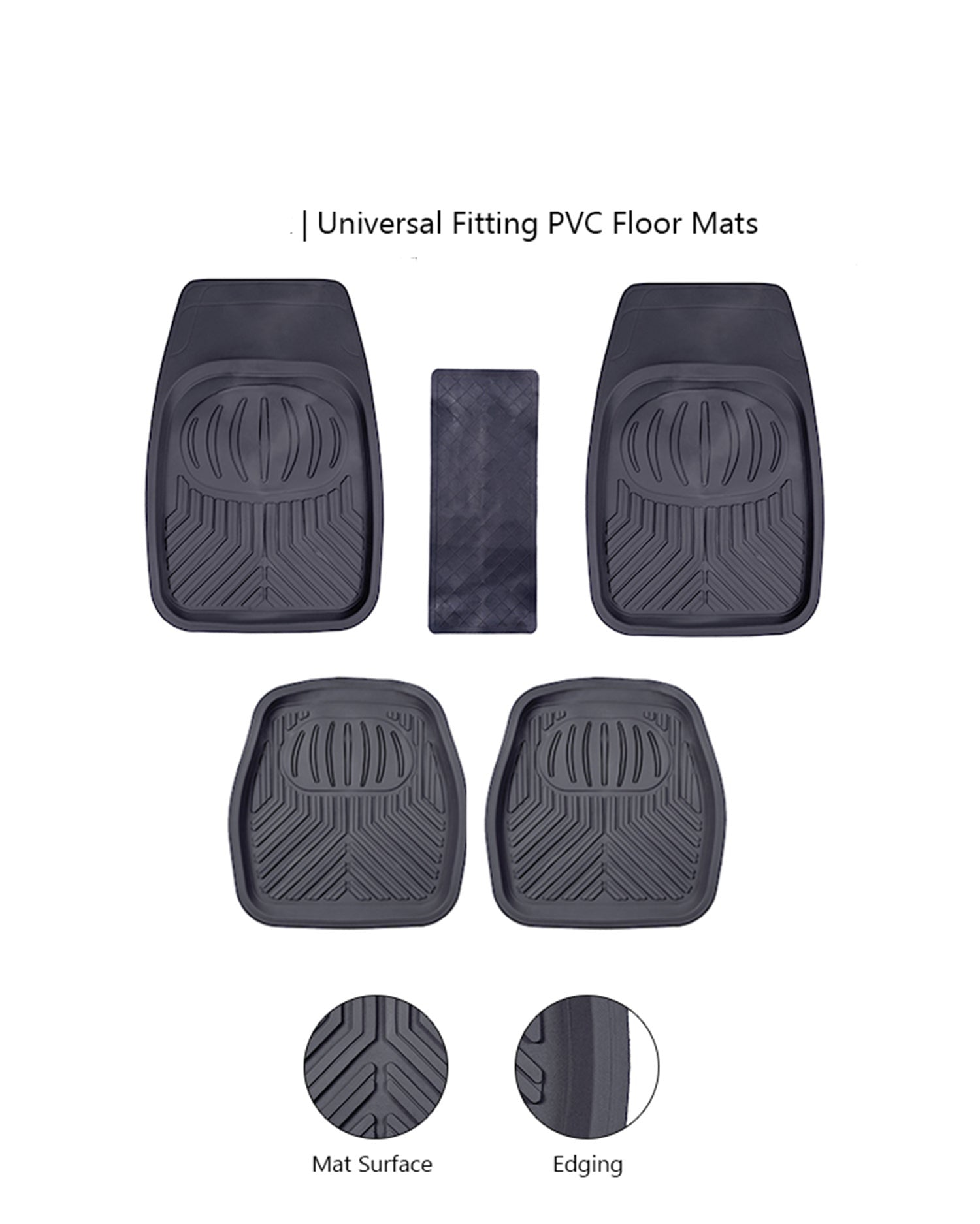 Haseen Universal 077 PVC Diamond car floor mats grey full set – fits almost all cars | Haseen