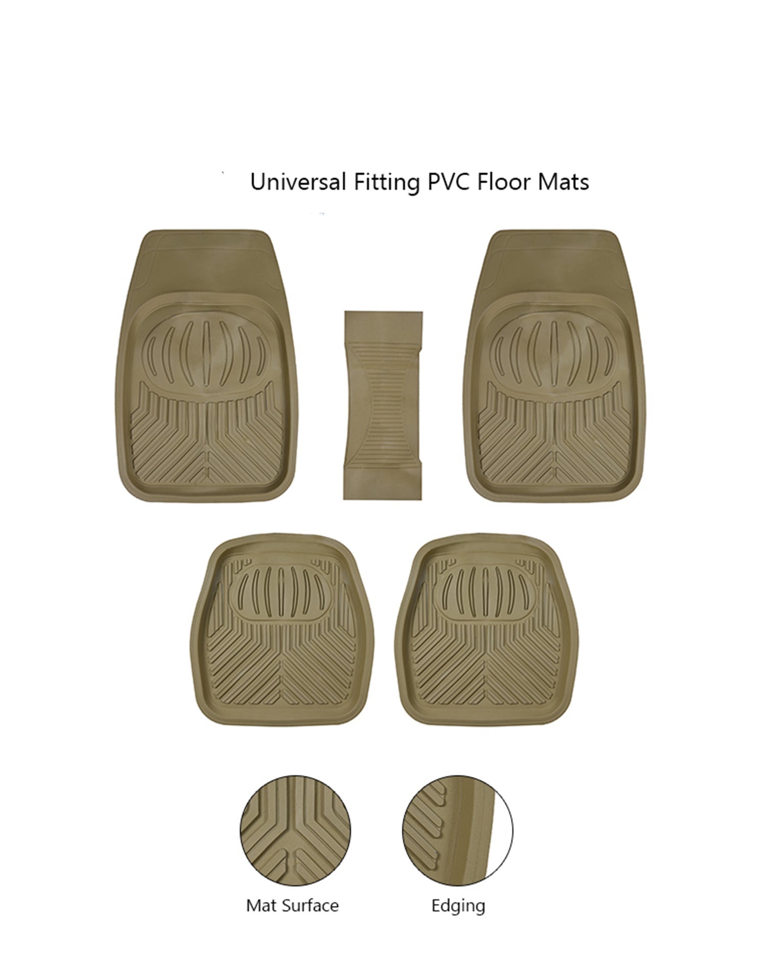 Haseen Universal 077 PVC Diamond car floor mats beige full set – fits almost all cars | Haseen