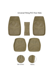 Haseen Universal 077 PVC Diamond car floor mats beige full set – fits almost all cars | Haseen