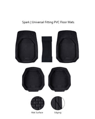 Haseen Universal 901 PVC Diamond car floor mats black full set – fits almost all cars | Haseen