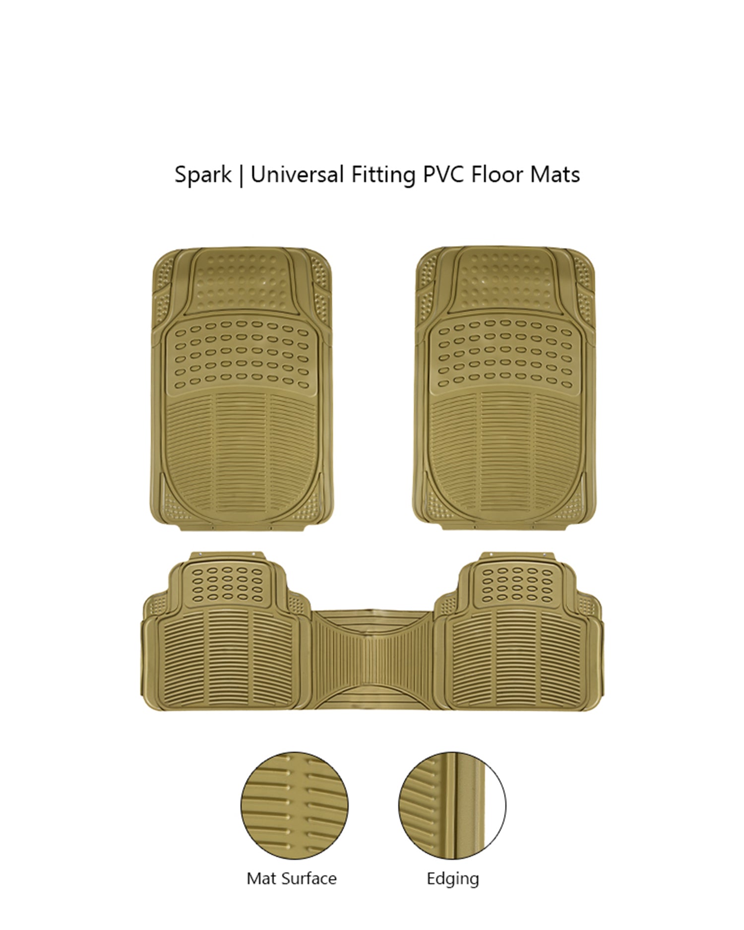 Haseen Universal 333 PVC Diamond car floor mats beige full set – fits almost all cars | Haseen