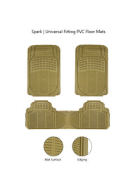 Haseen Universal 333 PVC Diamond car floor mats beige full set – fits almost all cars | Haseen