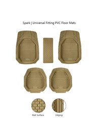 Haseen Universal 901 PVC Diamond car floor mats beige full set – fits almost all cars | Haseen