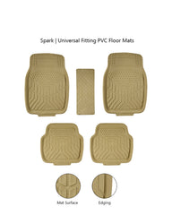 Haseen Universal 903 PVC Diamond car floor mats beige full set – fits almost all cars | Haseen