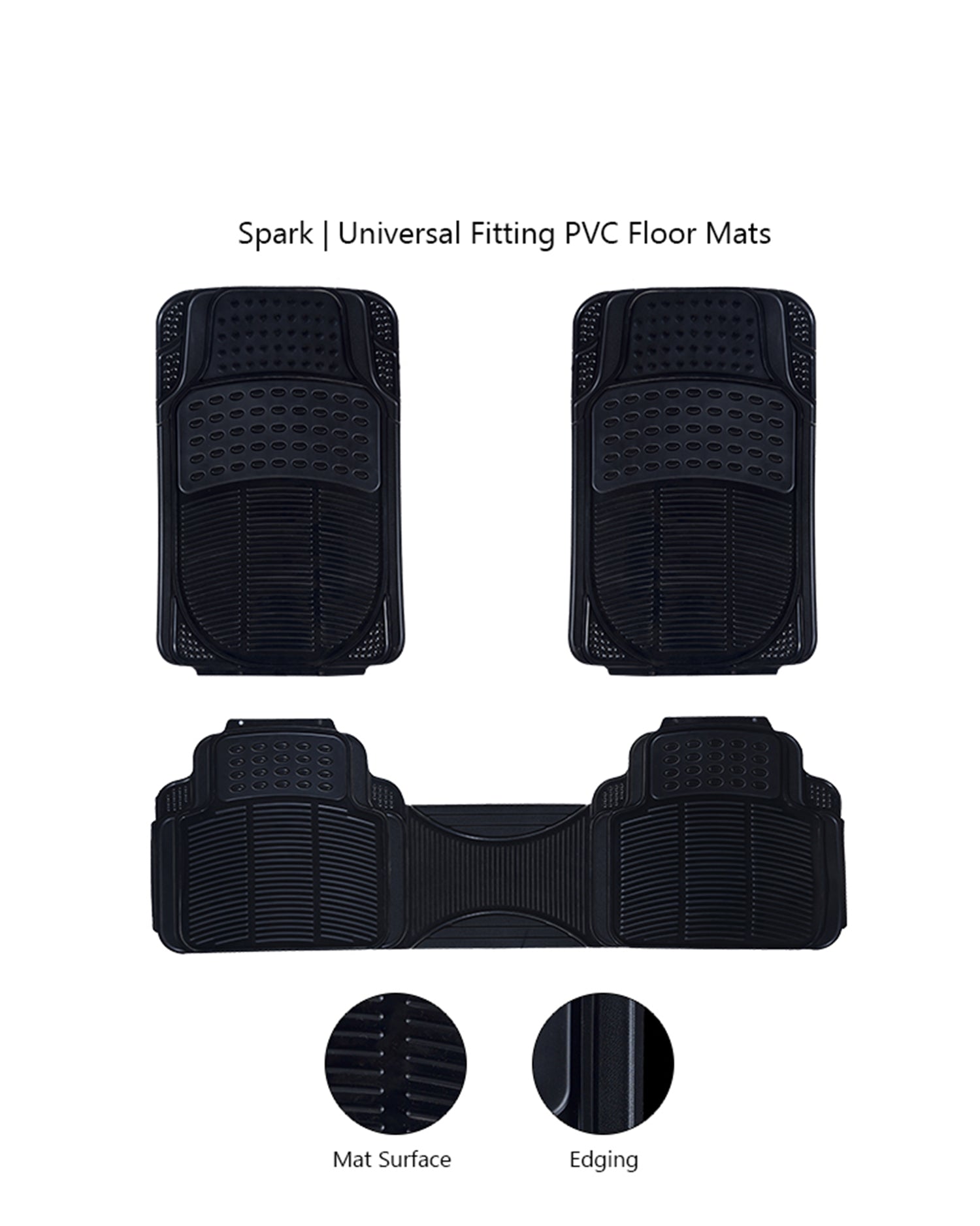 Haseen Universal 333 PVC Diamond car floor mats black full set – fits almost all cars | Haseen