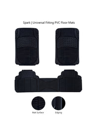 Haseen Universal 333 PVC Diamond car floor mats black full set – fits almost all cars | Haseen