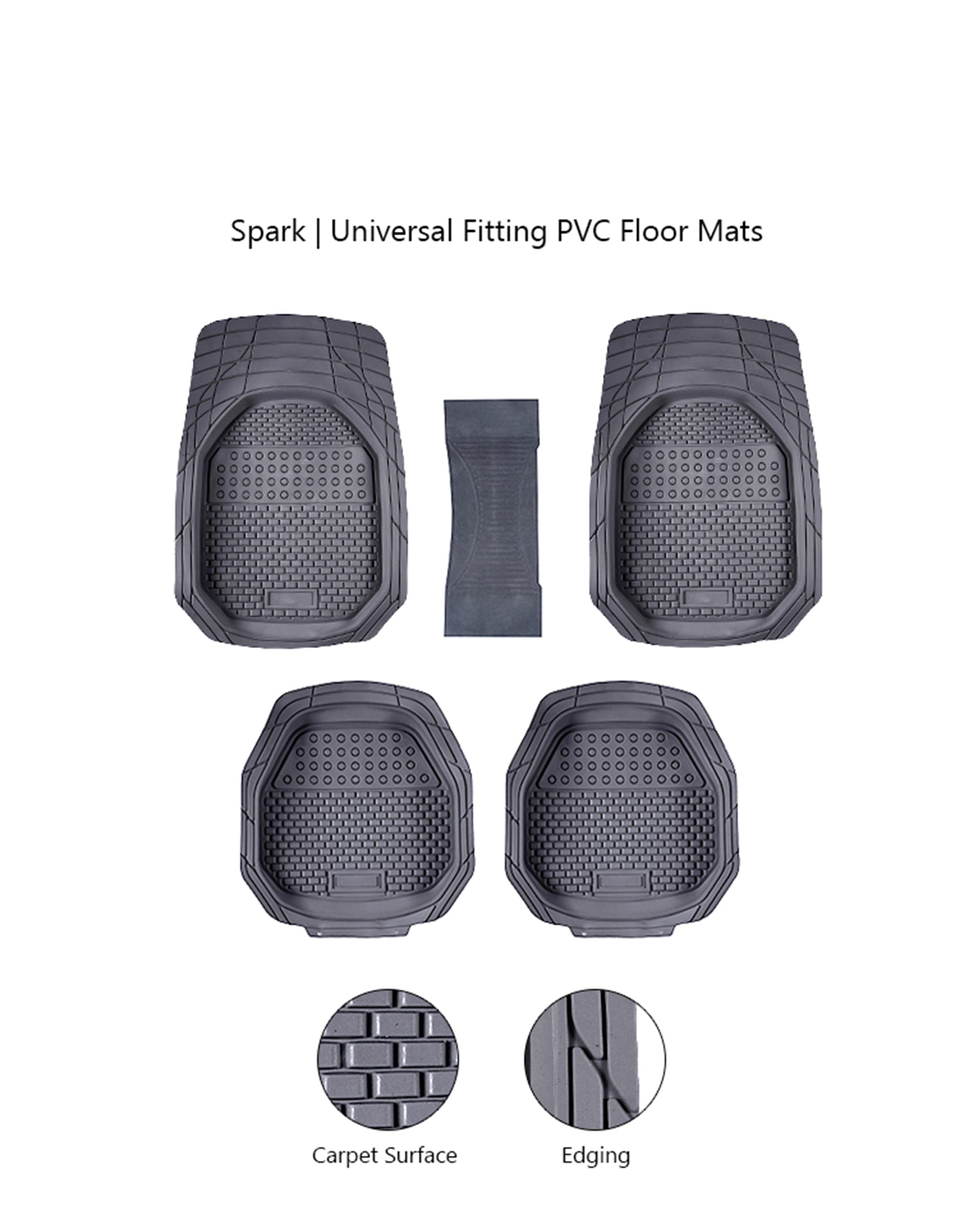 Haseen Universal 901 grey PVC Diamond mat set – waterproof anti-slip, made in Pakistan