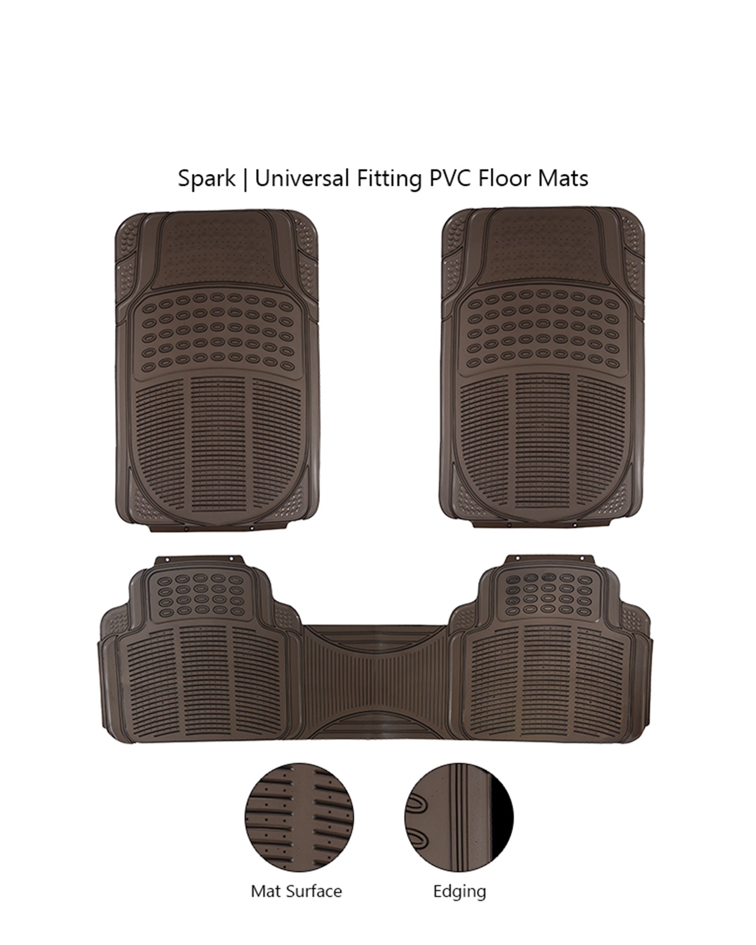 Haseen Universal 333 Smoked PVC Diamond car floor mat set – premium smoked-tint, fits almost all cars | Haseen