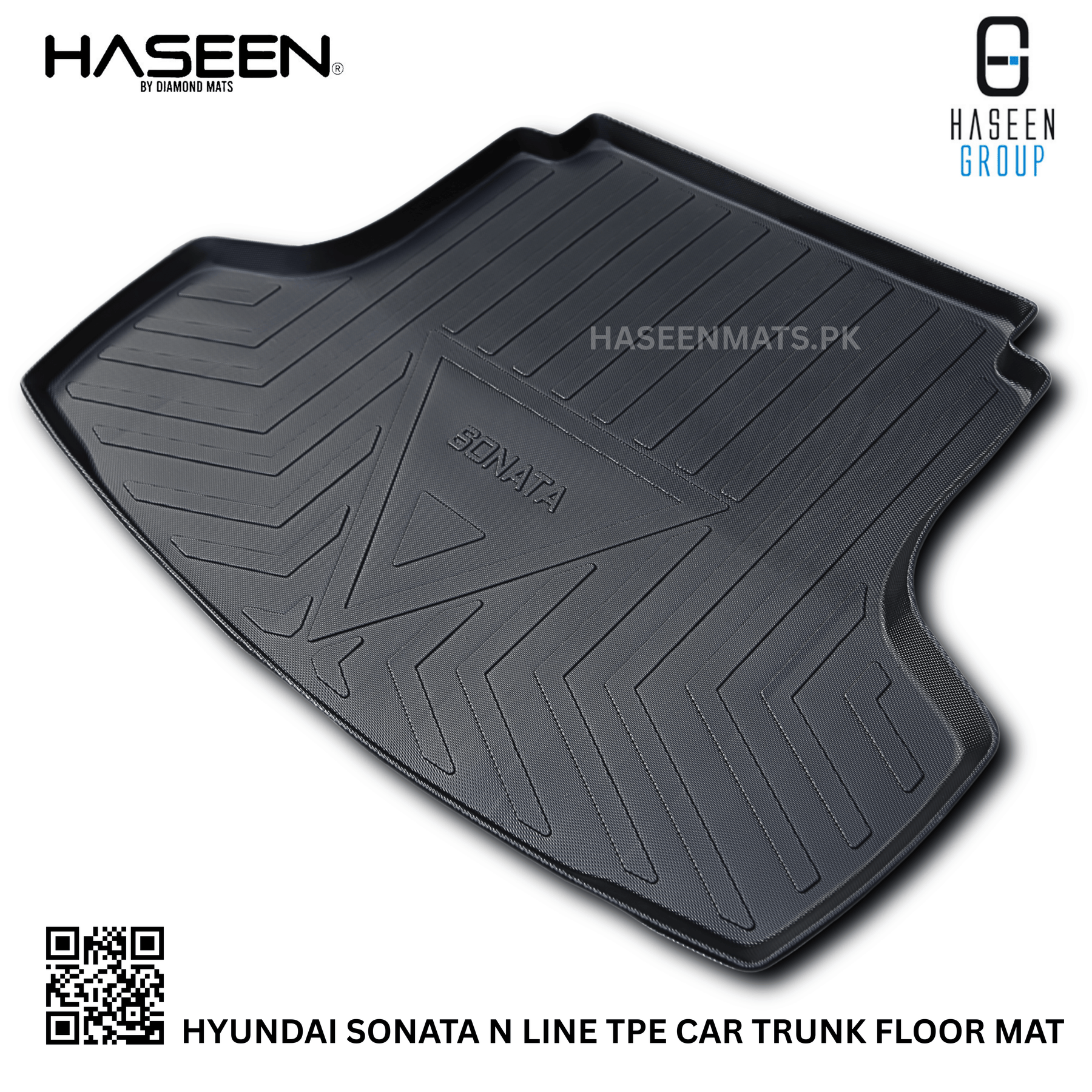 Haseen Hyundai Sonata N Line trunk mat raised edges