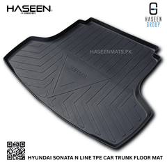 Haseen Hyundai Sonata N Line trunk mat raised edges