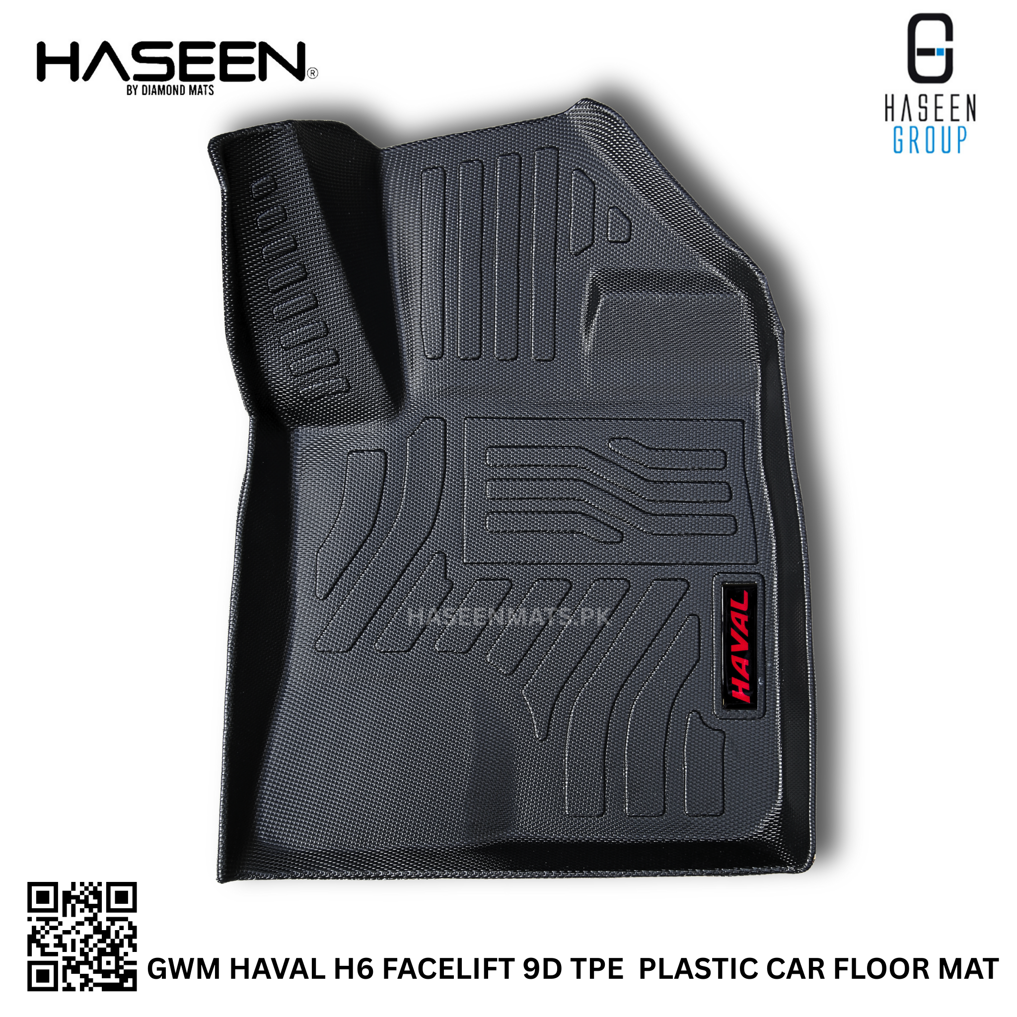 Haseen Haval H6 Facelift 9D TPE mats, anti-skid nibs