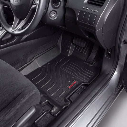Haseen Honda Civic Reborn 9D TPE car floor mats installed – black custom fit waterproof mats, Pakistan