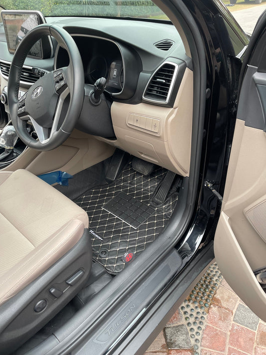 Haseen Hyundai Tucson 7D leather floor mat, custom fit