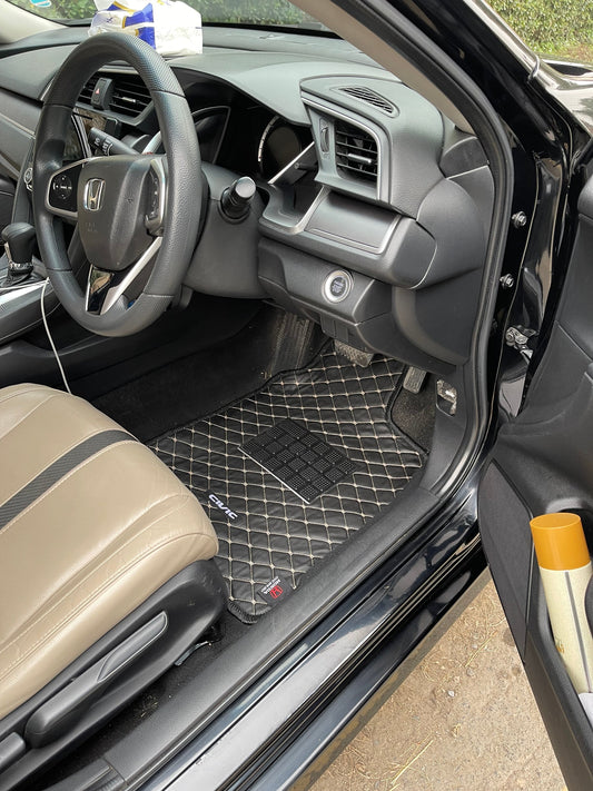 Haseen Honda Civic X 7D leather-look car floor mat 2016-2021