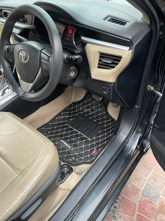 Haseen Toyota Corolla 2014-2024 7D leather-look car floor mat