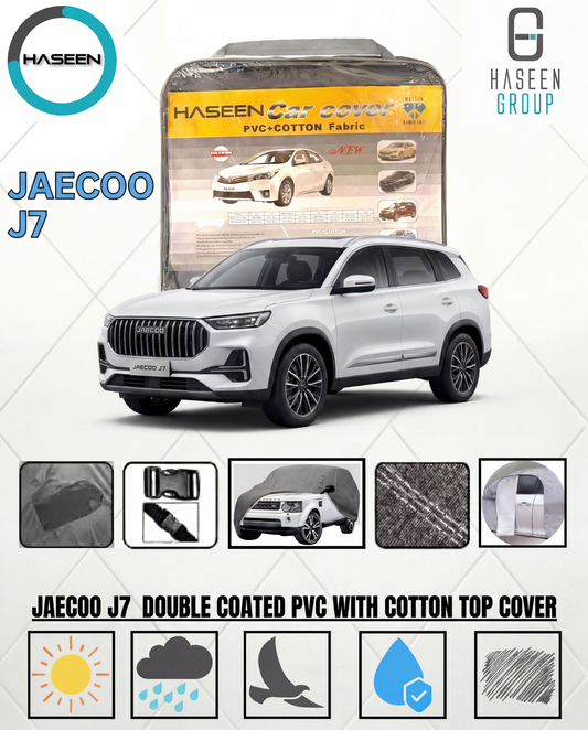 Jaecoo J7 compact SUV front exterior view
White Jaecoo J7 premium SUV parked outdoors
Jaecoo J7 luxury compact SUV side profile
2026 Jaecoo J7 modern urban SUV design
Jaecoo J7 LED headlights close-up detail
Rear view of Jaecoo J7 stylish SUV
Jaecoo J7 interior dashboard and infotainment system
Jaecoo J7 leather seats premium cabin interior
Jaecoo J7 panoramic sunroof interior view
Jaecoo J7 alloy wheels close-up detail shot
Jaecoo J7 turbo engine performance SUV
Black Jaecoo J7 luxury compact crossover
Jae