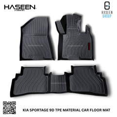 Premium Kia Sportage 4th gen 9D TPE all-weather mats for Alpha, FWD, and AWD models.