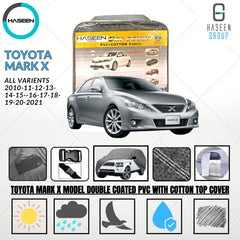 Haseen Spark Toyota Mark X car top cover, grey PVC waterproof