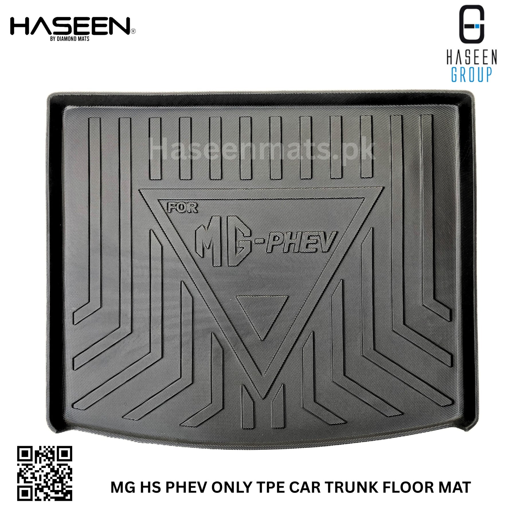 Haseen MG HS PHEV trunk mat raised edges, non-slip